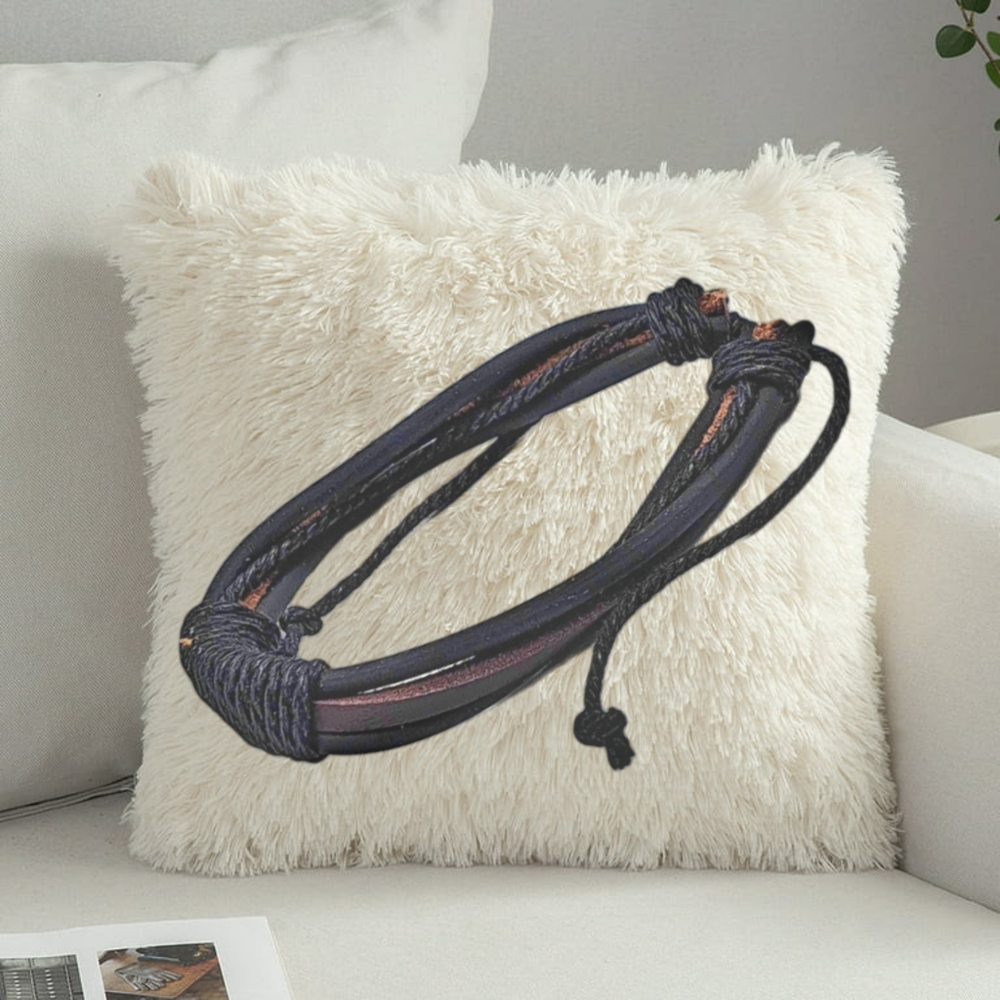 ✓10/$20. Brown and Black P. U. Leather Bracelet - Picture 3 of 3